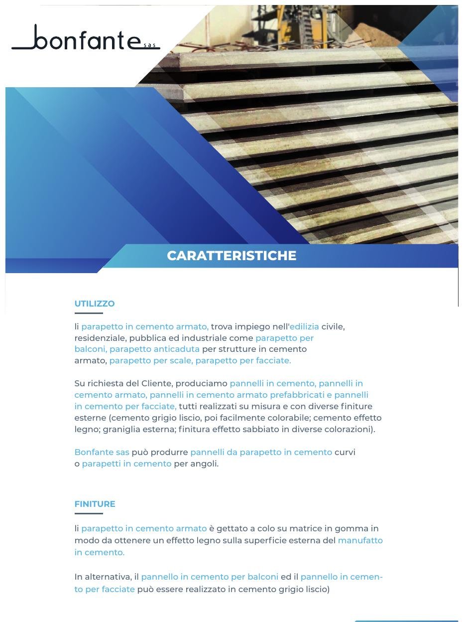 Scheda tecnica Parapetto in cemento armato – pagina 1